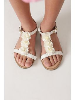 One Friday - Girls Off White Solid Sandals