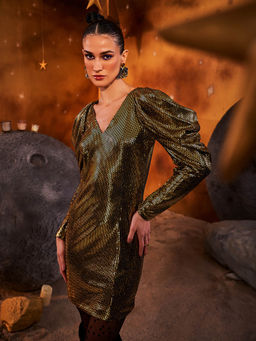 House of Fett - Gold Eclectic Dress