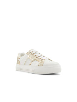 Aldo - Women Gold & White Sneakers