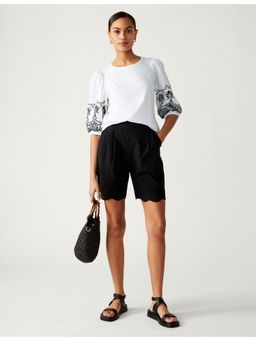 Marks & Spencer - White Pure Cotton Broderie Top