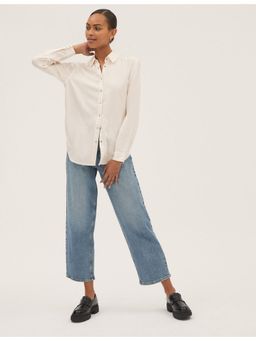 Marks & Spencer - Pink Pure Tencel Collared Long Sleeve Shirt