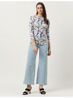 Marks & Spencer - Cotton Mix Marble Printed Boat Neck T-Shirt