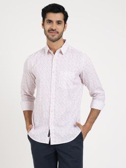 JadeBlue - Men Pink Cotton Printed Regular Fit Casual Shirt