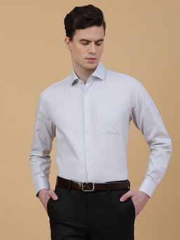 JadeBlue - Men Grey Cotton Solid Regular Fit Formal Shirt