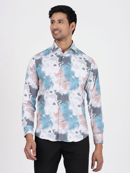 Greenfibre - Men Multi-Color Cotton Printed Slim Fit Casual Shirt