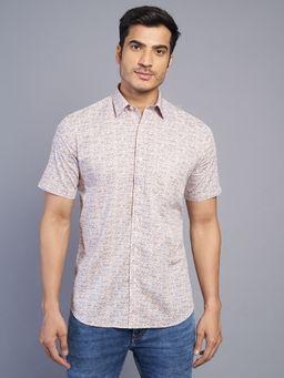 JadeBlue - Men Purple Cotton Printed Regular Fit Casual Shirt