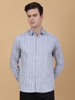 Greenfibre - Men Blue Cotton Checks Regular Fit Casual Shirt