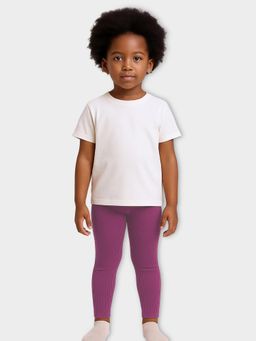 Mi Arcus - Girls Solid Cotton Mauve Leggings