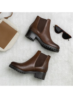 Saint G - Womens Brown Leather Ankle Boots