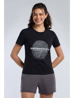 Amante - Women Black Base Essential Printed T-Shirt