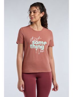 Amante - Women Rust Base Essential Printed T-Shirt