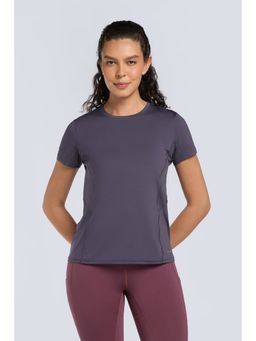 Amante - Women Purple Velvet Flaunt Workout T-Shirt