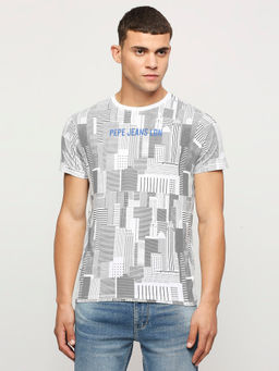 Pepe Jeans - Bruno All Over Printed Tee White