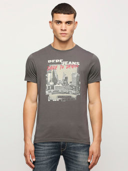 Pepe Jeans - Beck Graphic Printed Tee Grey