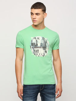 Pepe Jeans - Banks Photographic Printed Tee Green