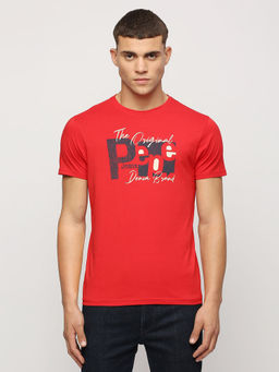 Pepe Jeans - Baker Brand Carrier T-Shirt Red
