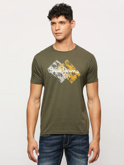 Pepe Jeans - Nash Brand Carrier Tee Olive Green