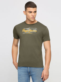 Pepe Jeans - Dash Brand Carrier Tee Olive Green