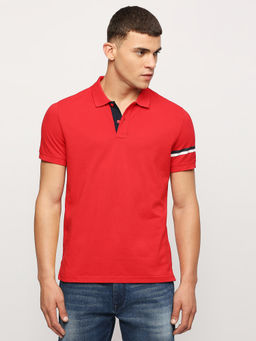 Pepe Jeans - Vivan Placement Printed Pq Polo T-Shirt Red