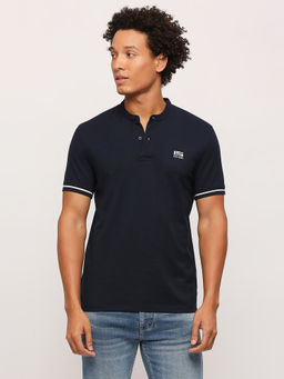 Pepe Jeans - Vito Band Collared Pq T-Shirt Navy Blue