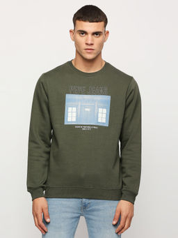 Pepe Jeans - Kenneth Graphic Printed Sweatshirt Green