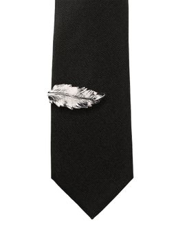 The Tie Hub - Feather Silver Tie Bar
