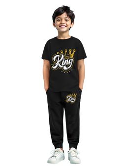 Trampoline - Boys Cotton Blend Half Sleeves Typo Printed Co-Ord Set