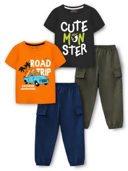 Trampoline - Boys Cotton Blend Pack Of 2 Half Sleeves Printed Co-Ord Set