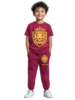 Trampoline - Boys Cotton Blend Half Sleeves Lion King Printed Co-Ord Set