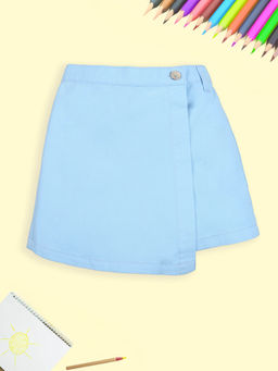 KiddoPanti - Blue Solid Regular Fit Skort
