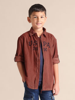 U.S. POLO ASSN. - Red Embroidered Regular Fit Shirt