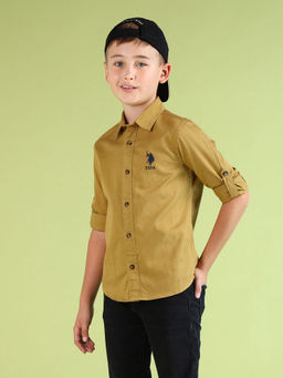 U.S. POLO ASSN. - Yellow Solid Regular Fit Shirt