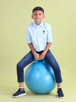 U.S. POLO ASSN. - Blue Printed Regular Fit Shirt