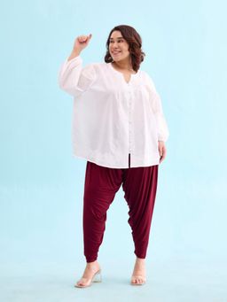 Go Colors - Women Solid Maroon Patiala Salwar