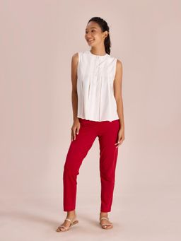 Go Colors - Women Solid Cherry Cotton Pant