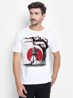 THREADCURRY - Wandering Samurai Creative Graphic Printed T-shirt For Men