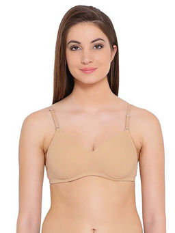 Clovia - Cotton Padded Non-Wired T-Shirt Bra - Nude