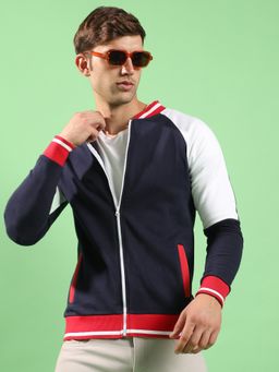 Campus Sutra - Men Multi-Color Zip Front Jacket with Raglan Sleeve