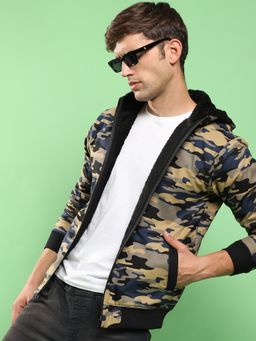 Campus Sutra - Men Multi-Color Camouflage Jacket with Insert Pocket