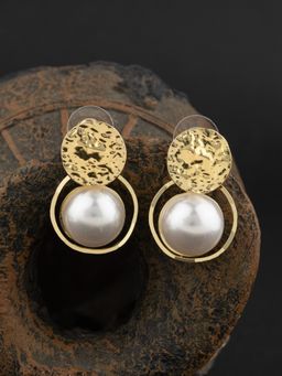 E2O - Gold Plated Beads Crafted Contemporary Drop Earring