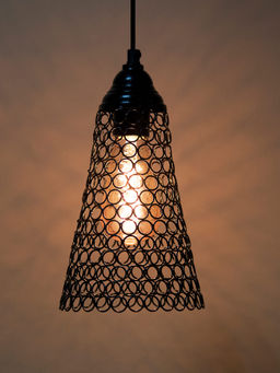 Homesake - Hanging Black Steel Cone Light Hanging