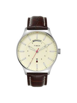 Timex - Men Off White Round Dial Analog Watch -TWEG29302 (M)