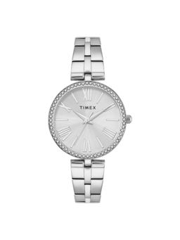 Timex - Women Silver Round Dial Analog Watch -TWEL22500 (M)