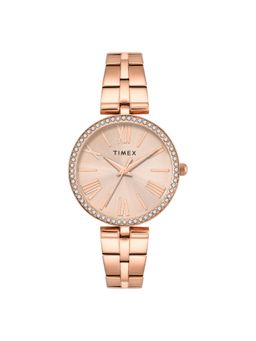 Timex - Women Rose Gold Round Dial Analog Watch -TWEL22502 (M)