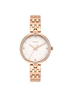 Timex - Women White Round Dial Analog Watch -TWEL22602 (M)