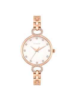 Timex - Women White Round Dial Analog Watch -TWEL22701 (M)
