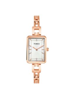 Timex - Women Silver Rectangular Dial Analog Watch -TWEL22802 (M)
