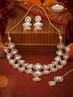 Zaveri Pearls - Gold Tone Stones Choker Jewellery Set