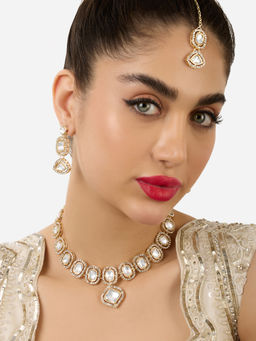 Zaveri Pearls - Gold Tone Stones Jewellery Set