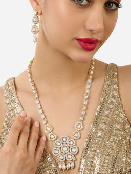 Zaveri Pearls - Gold Tone Austrian Diamonds & Stones Jewellery Set